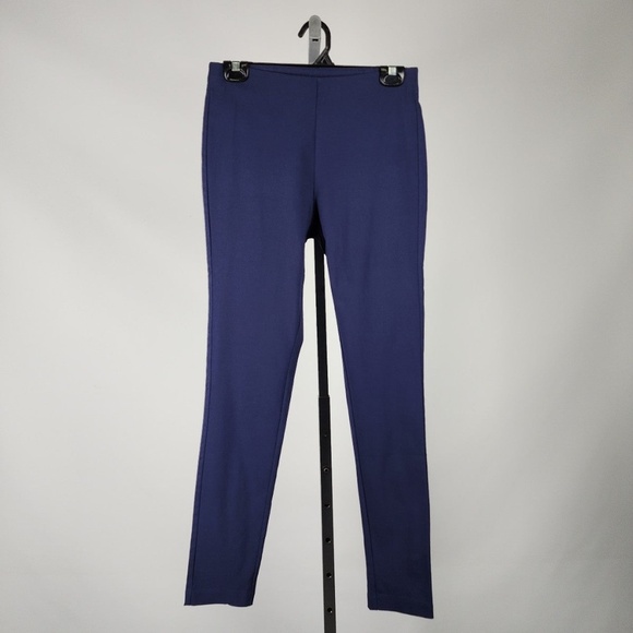 NWOT Michael Kors Blue Skinny Ankle Pants Office Work Designer Cotton Italy - Picture 3 of 6